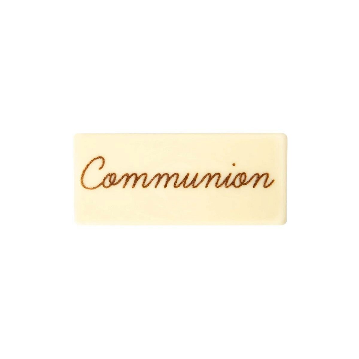 2012819 PLAQUETTE COMMUNION 80X35MM CHOCOLAT BLANC 36 PCES S/CD