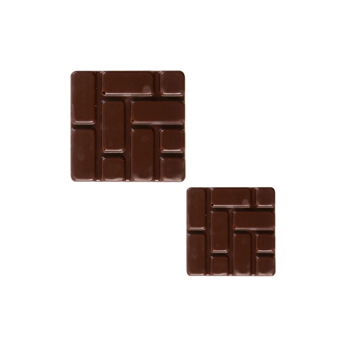 34404 PLAQUETTE CARRE RELIEF BRIQUE CHOCOLAT NOIR28-38MM  153 PCES