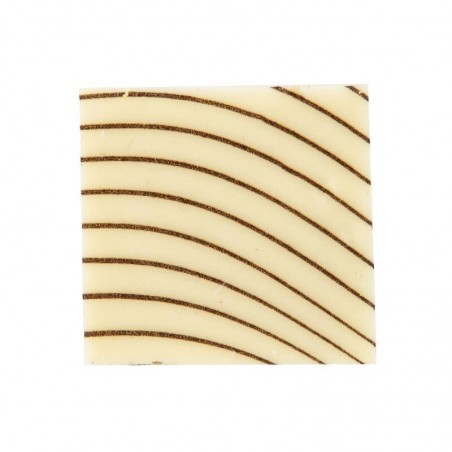 35013 PLAQUETTE LIGNE BRUN CHOCOLAT BLANC 3X3CM 220 PCES 