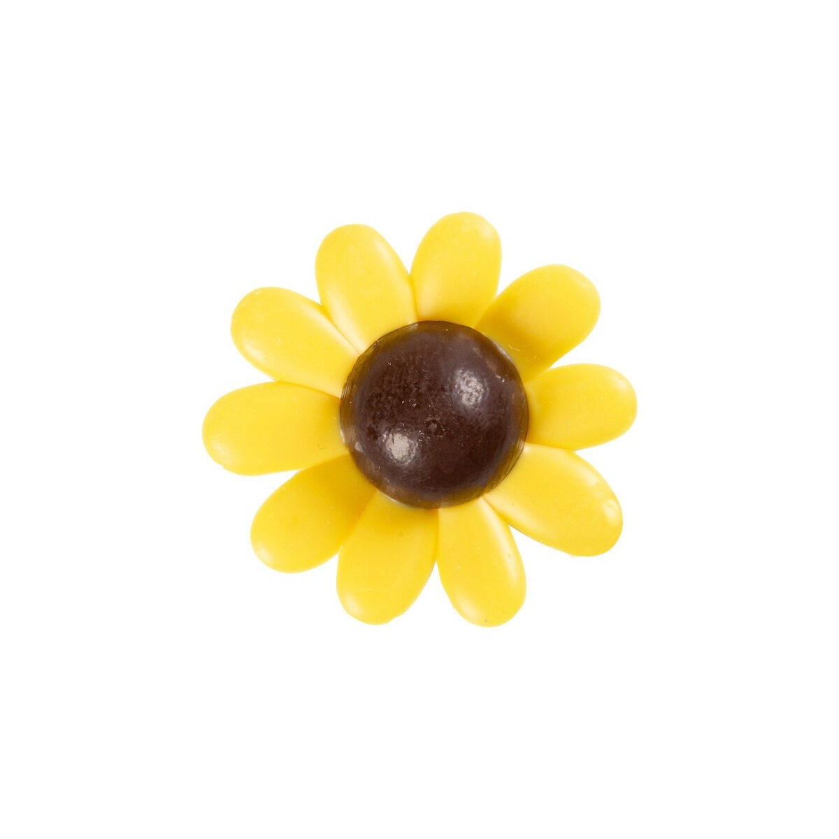 35131 TOURNESOL JAUNE 3D CHOCOLAT 5CM 24 PCES S/CDE