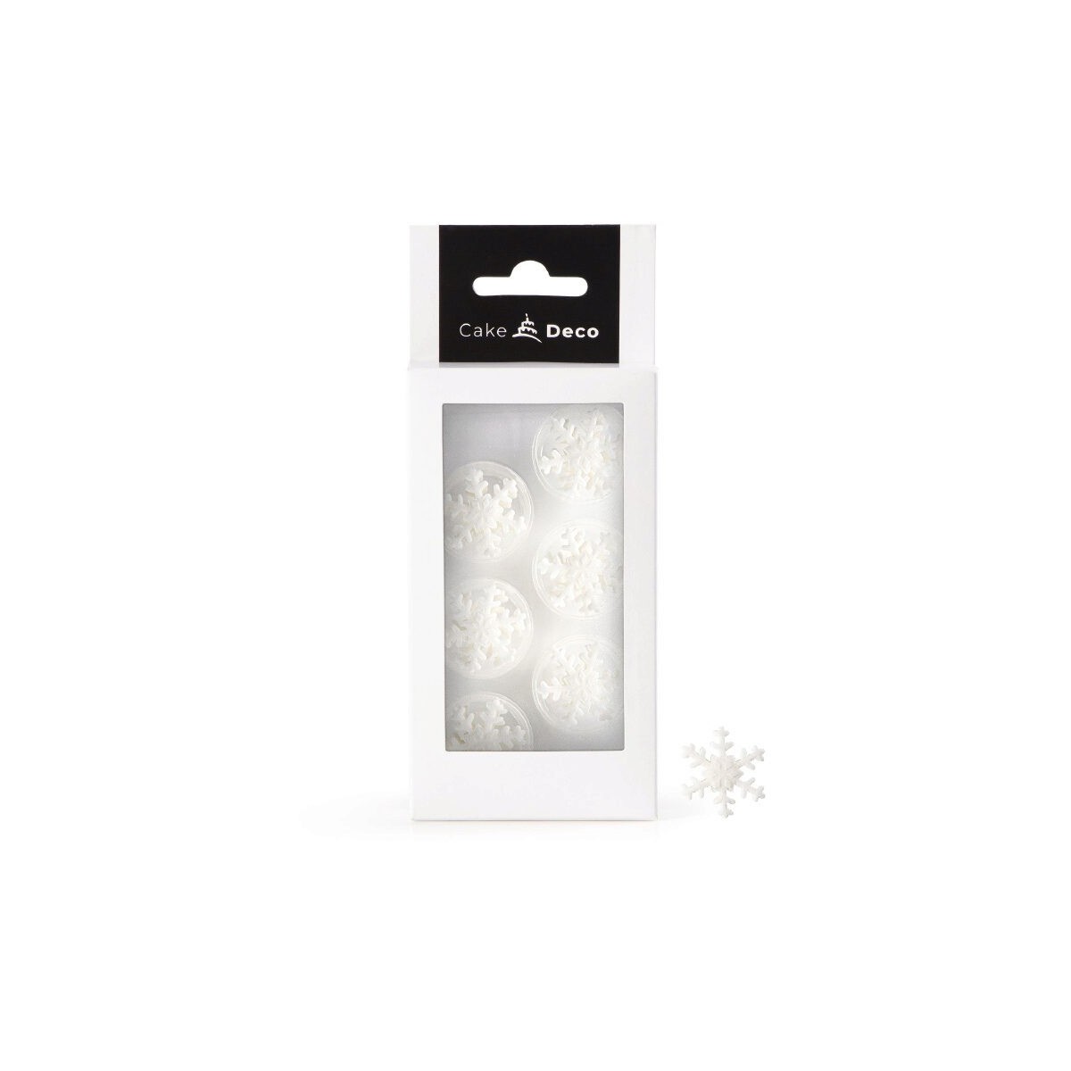 1039407 FLOCON DE NEIGE BLANC 2D EN SUCRE Ø 25MM  12PCES