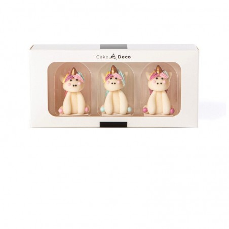 1039503 LICORNE 3D EN SUCRE 4CM 3 PCES