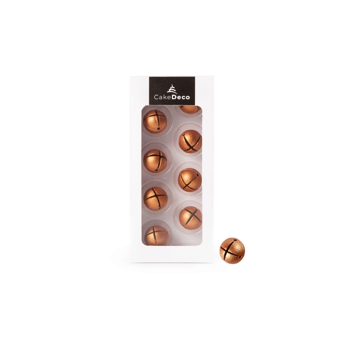 1039600 GRELOT DE NOEL BRONZE 2D EN CHOCOLAT Ø 25MM8 PCES