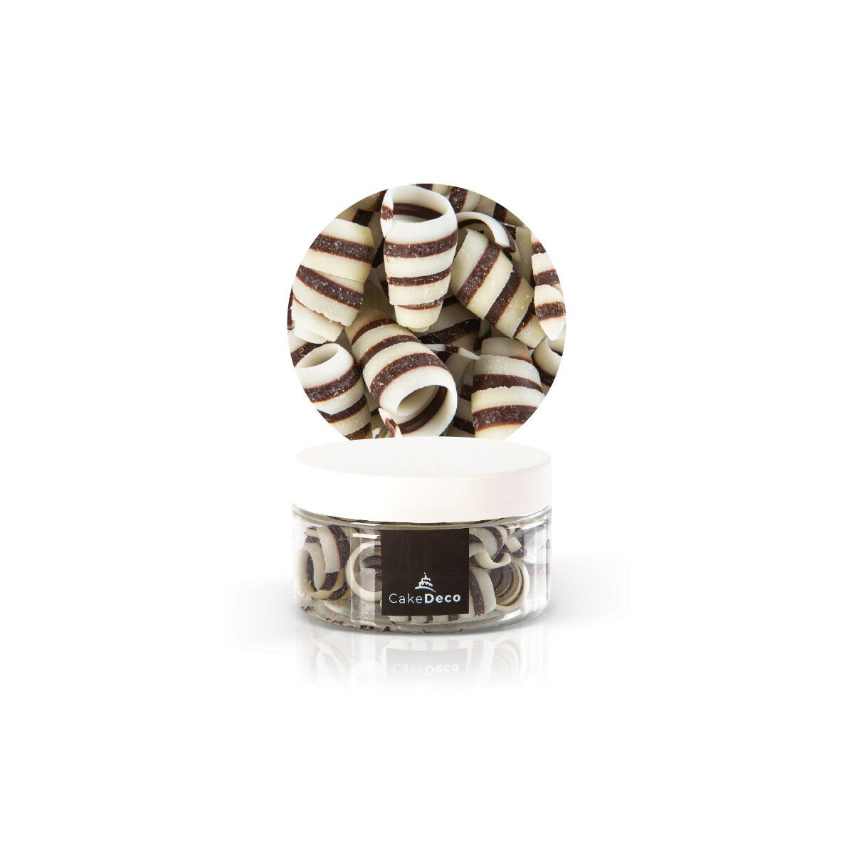 1039612 MINI BOUCLE EN CHOCOLAT BLANC ET NOIR 18MM 40G