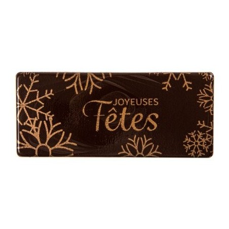 2015858 PLAQUETTE JOYEUSES FETES CHOCOLAT 80X35MM 60PIÈCES