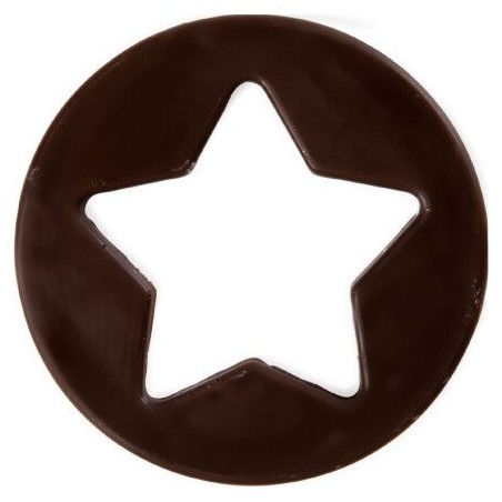 2015960 PLAQUETTE ETOILE OUVERTE CHOCOLAT Ø 12CM 10PIÈCESS/CD