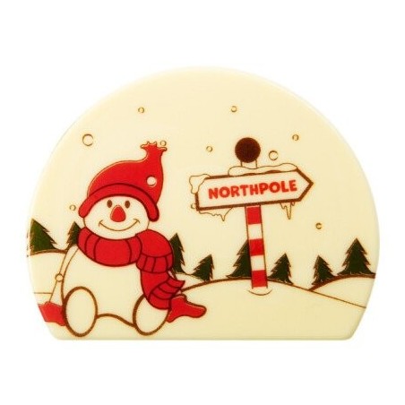 2015923 EMBOUT BUCHE BONHOMME NEIGE POLE NORD CHOCOLAT 1X08CM 40 PIÈCESS/CD