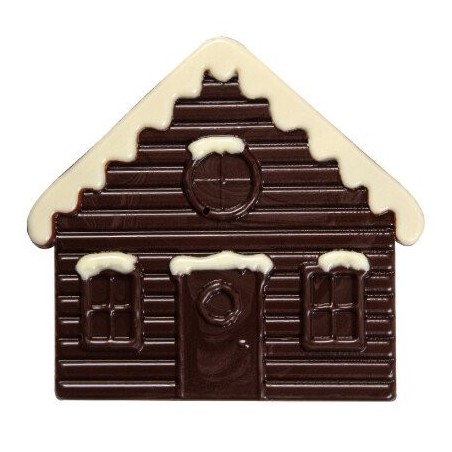 1016241 EMBOUT BUCHE CHALET RELIEF CHOCOLAT 90X85MM40 PIÈCES S/CD