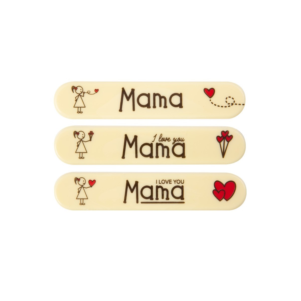 2010830 PLAQUETTE ECLAIR MAMA 15X3 CM CHOCOLAT 35 PCES S/CD