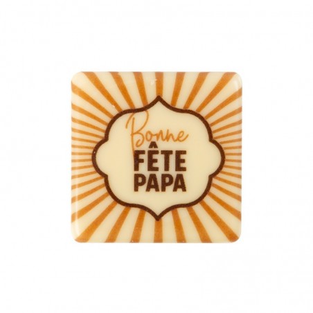 2011043 PLAQUETTE CARRE BONNE FÊTE PAPA 38MM CHOCOLAT 120 PCES  S/CD