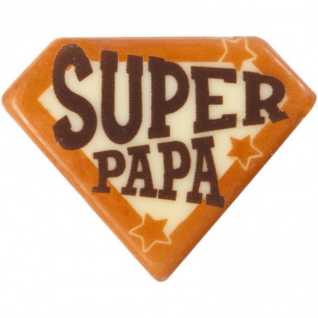 11089 PLAQUETTE SUPER PAPA 80X65MM CHOCOLAT 30 PCES S/CD