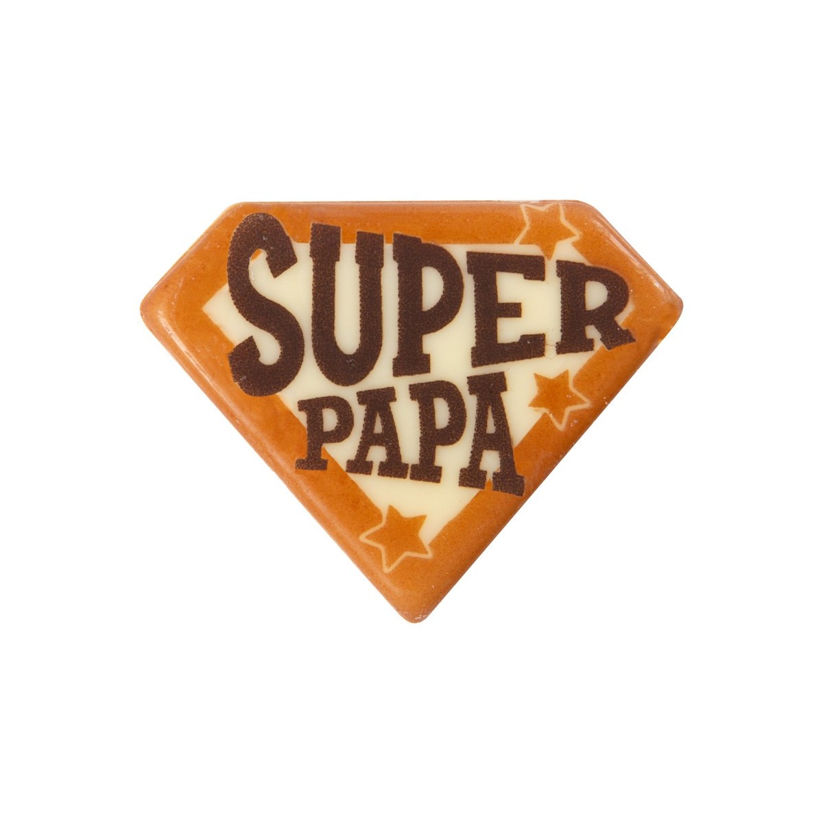 11089 PLAQUETTE SUPER PAPA 80X65MM CHOCOLAT 30 PCES S/CD