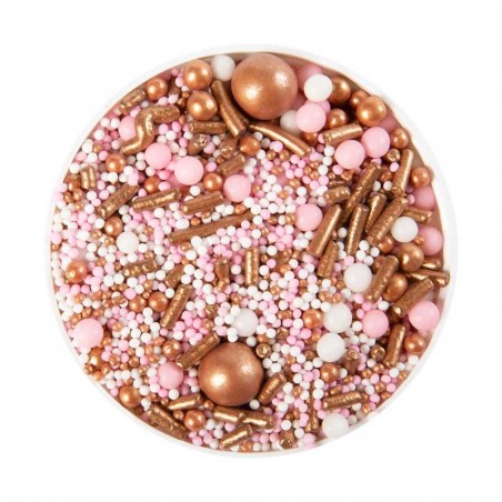 1061215 MIX DECORATION SUCRE ROSE/BRONZE 500G