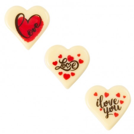 2068098 PLAQUETTE CŒUR I LOVE YOU/LOVE 3CM CHOCOLAT160 PCES