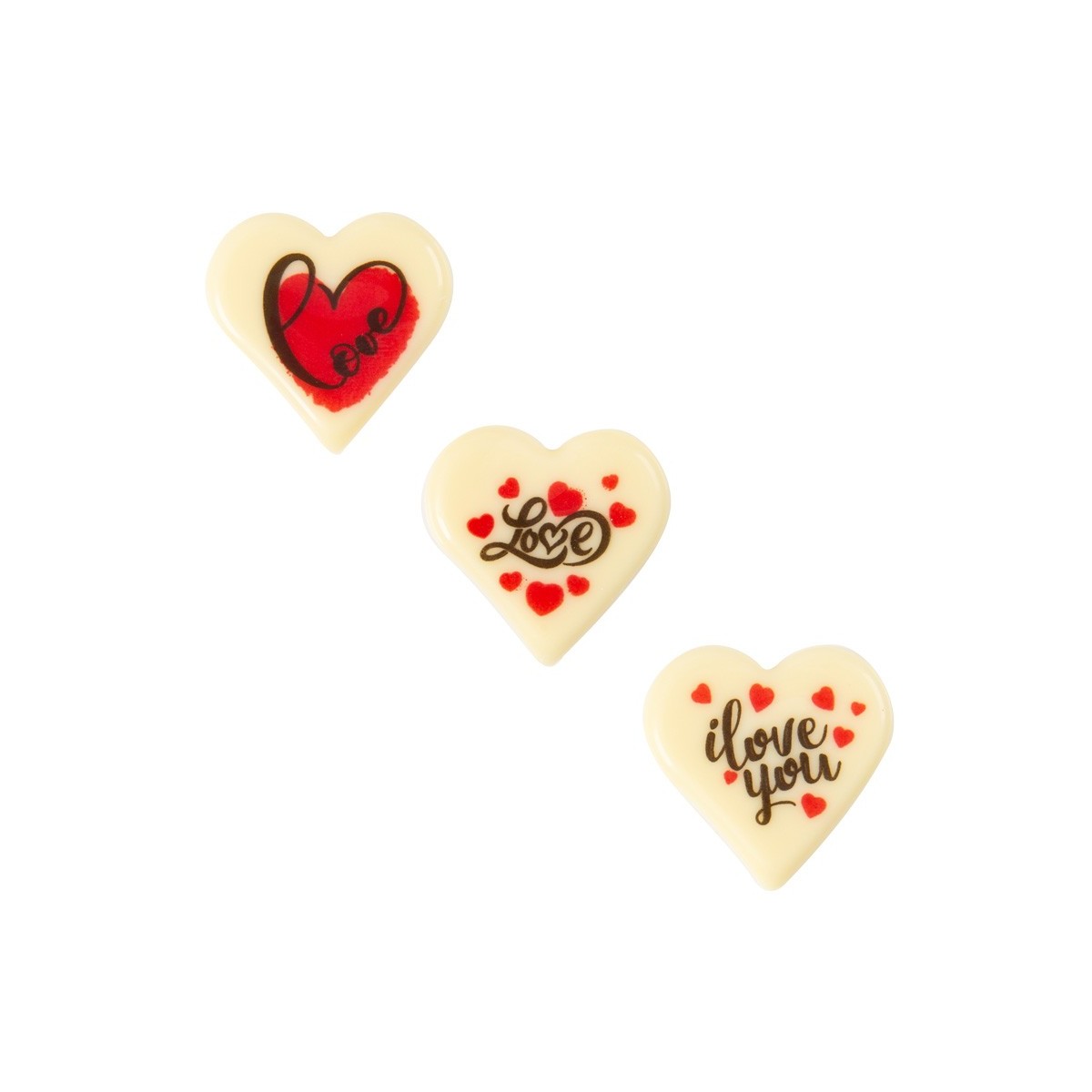 2068098 PLAQUETTE CŒUR I LOVE YOU/LOVE 3CM CHOCOLAT160 PCES