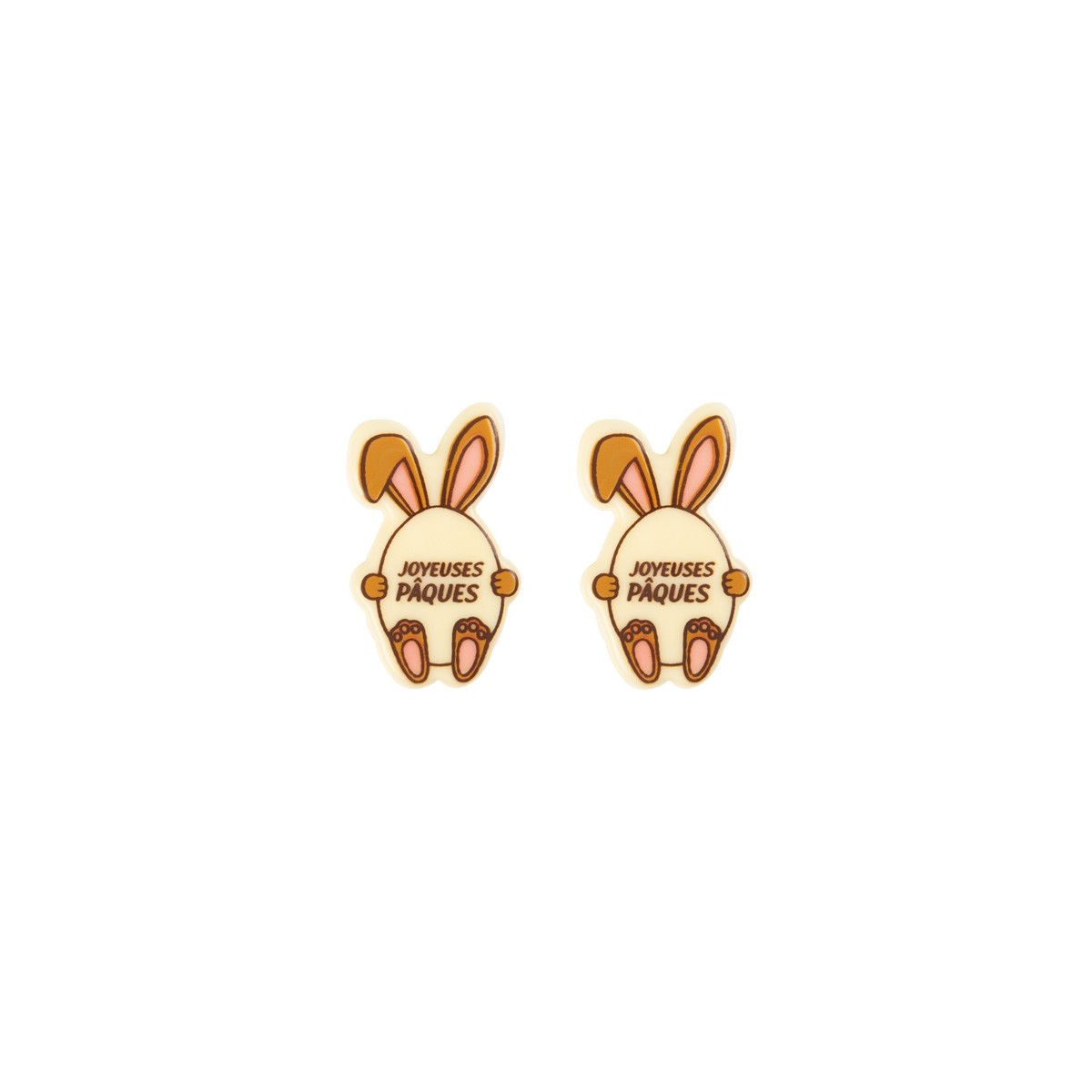 2069154 PLAQUETTE ŒUF LAPIN JOYEUSES PÂQUES 45X30MM