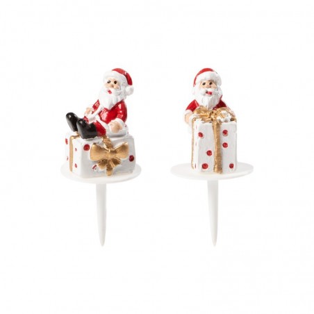 1015426 PÈRE NOËL AVEC CADEAU BLANC 3CM 64PCES S/CDE