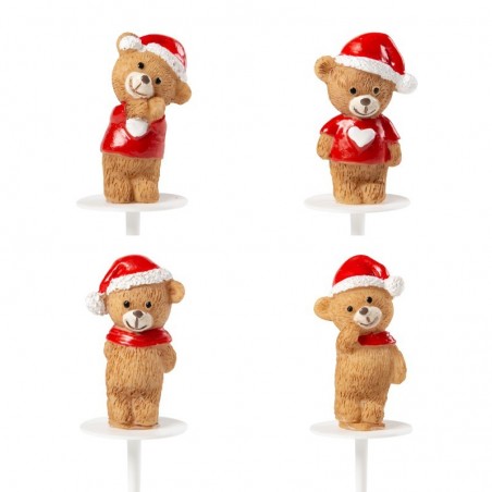 15428 CHRISTMAS BEAR WITH BRONZE CAP 4CM 64PCES ON/ORDER