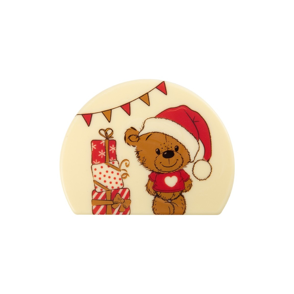 15487 LOG CAKE END XMAS BEAR 10X8CM 40PCES ON/ORDER