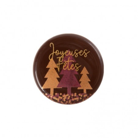 2015539 PLAQUETTE SAPINS DE NOËL JOYEUSES FÊTES 3,8CM 120PCES