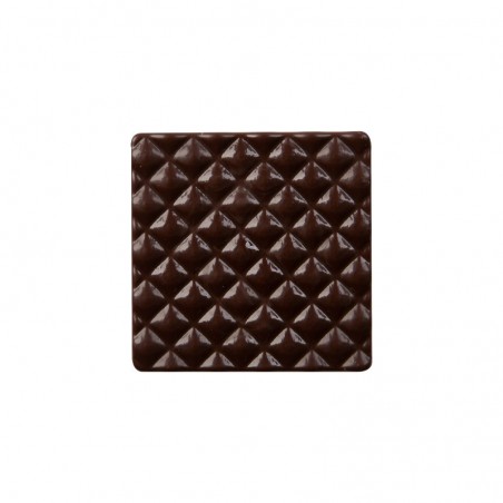 15638 MINI SQUARE LOG END WITH CHOCOLATE BLACK RELIEF 5X5CM 75PCES ON/ORDER