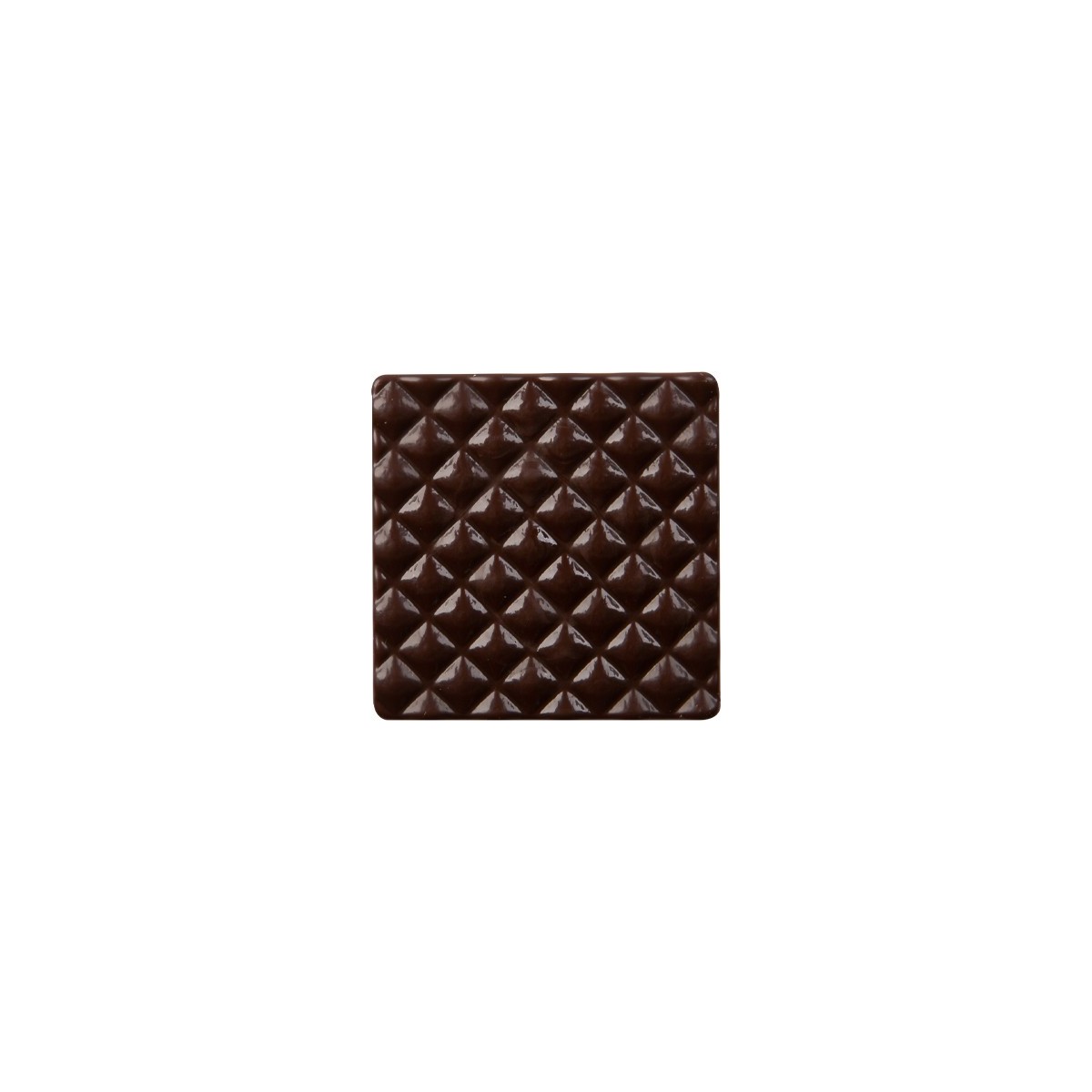 15638 MINI SQUARE LOG END WITH CHOCOLATE BLACK RELIEF 5X5CM 75PCES ON/ORDER