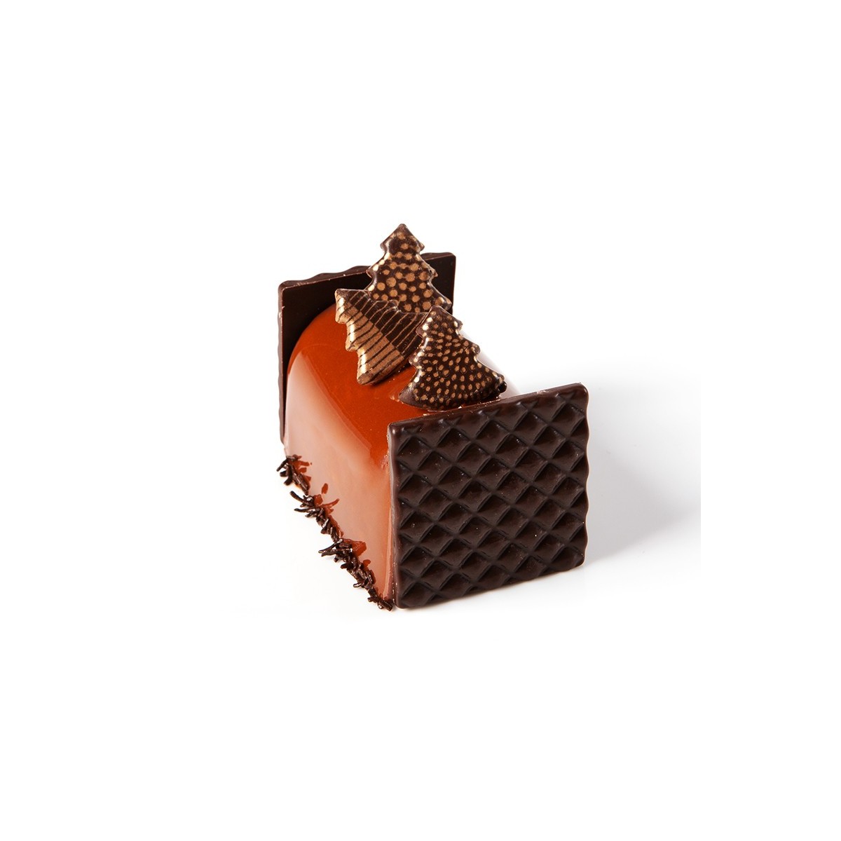 15638 MINI EMBOUT BUCHE CARRÉ AVEC RELIEF CHOCOLATNOIR 5X5CM 75PCES