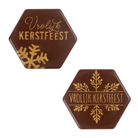 15790 PLAQUETTE VROLIJK KERSTFEEST 3,8X3,8CM 120PCES S/CD