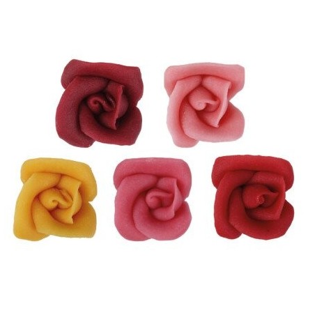 61404 ROSES FEUILLES CARRÉES 3,5CM 30PCES S/CDE