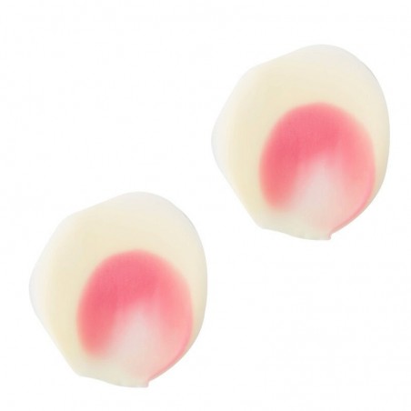 1034788 TUILE EN CHOCOLAT BLANC ET ROSE 4CM 90 PCES