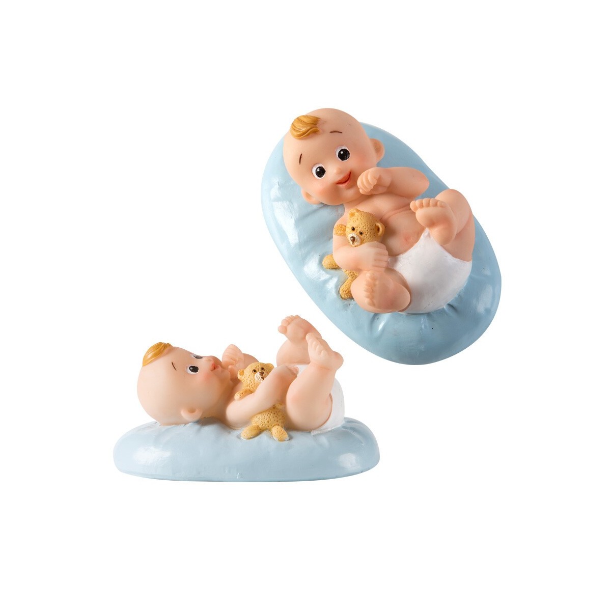 31084 GEBOORTE BABY BLAUW 8 X 5 CM 6 STUKKEN  DOOS