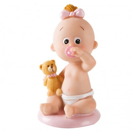 + 31094 SUJET DE NAISSANCE FILLE TITINE 8,6CM  6 PCES