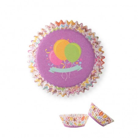 1090306 CAISSETTE CUPCAKE BALLON 50PCES S/CDE