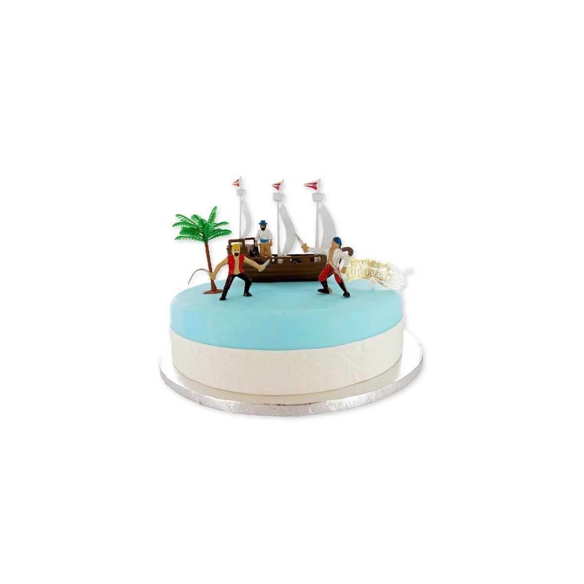 KIT DECOR GATEAU PIRATES + BATEAU