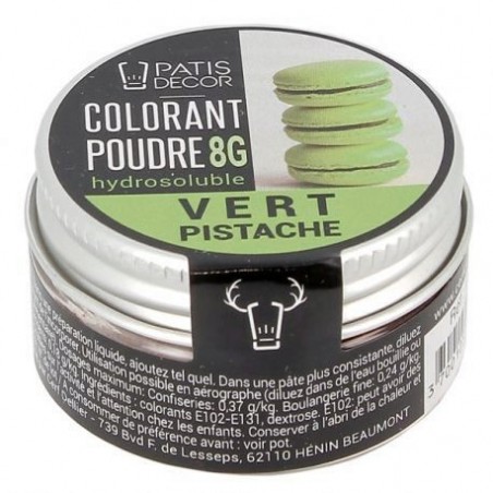 Colorant alimentaire Vert pistache E102/E131 Poudre Hydrosoluble