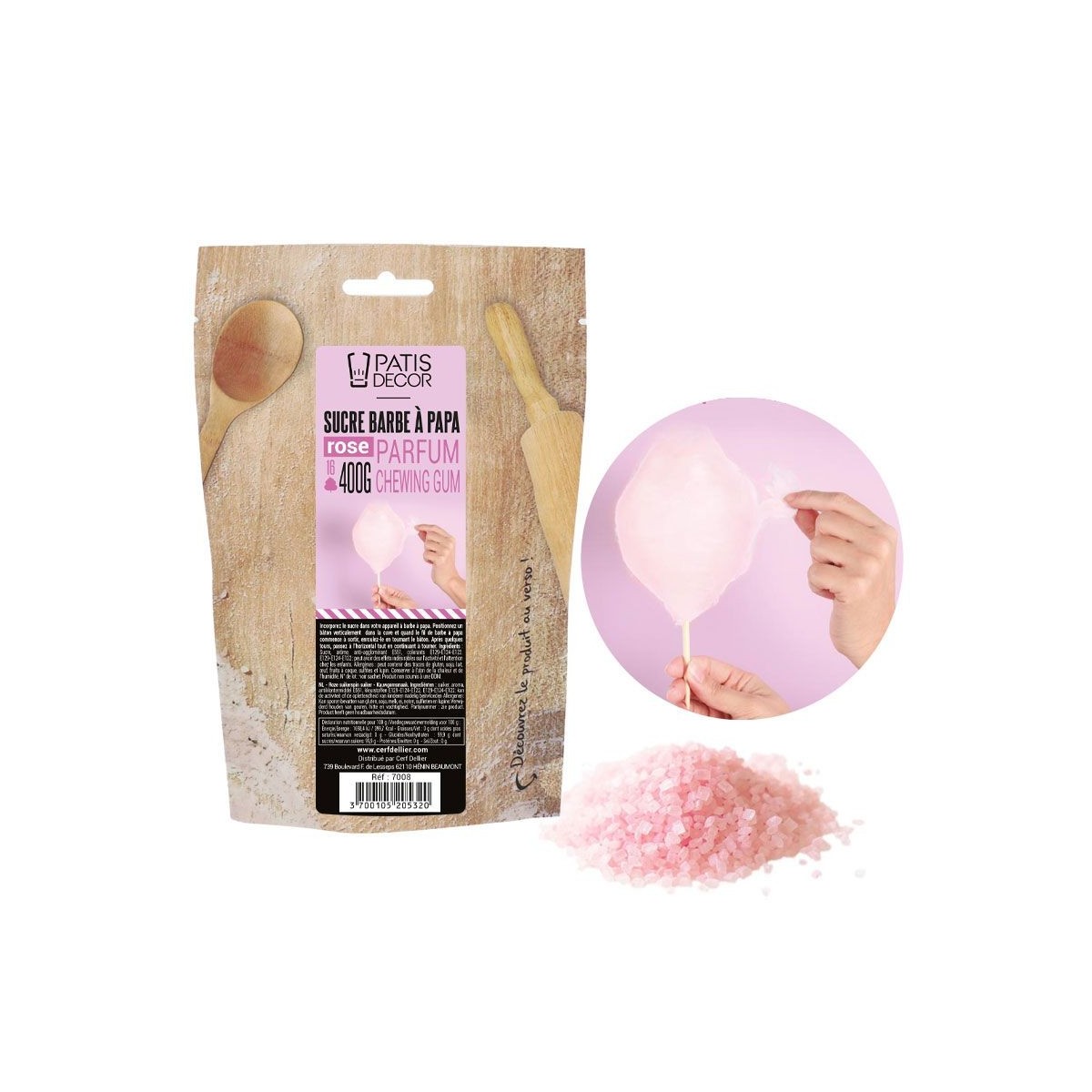 PATISDECOR SUCRE BARBE A PAPA AROMATISE CHEWING GUM 400GR