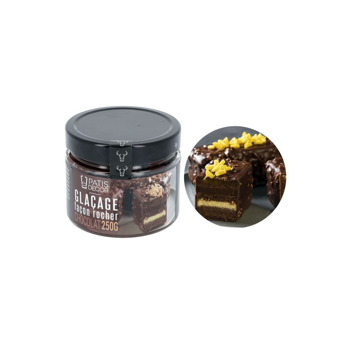 PATISDECOR GLACAGE FACON ROCHER CHOCOLAT NOIR 250G