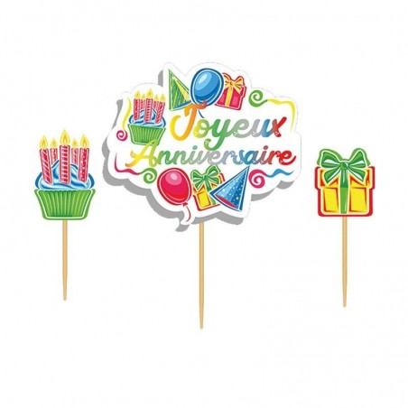 CAKE TOPPER HAPPY BIRTHDAY CHILDIN 3PCES