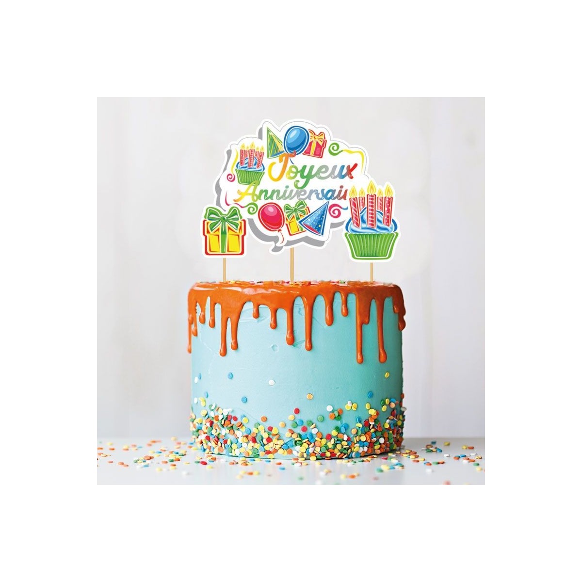 CAKE TOPPER HAPPY BIRTHDAY CHILDIN 3PCES