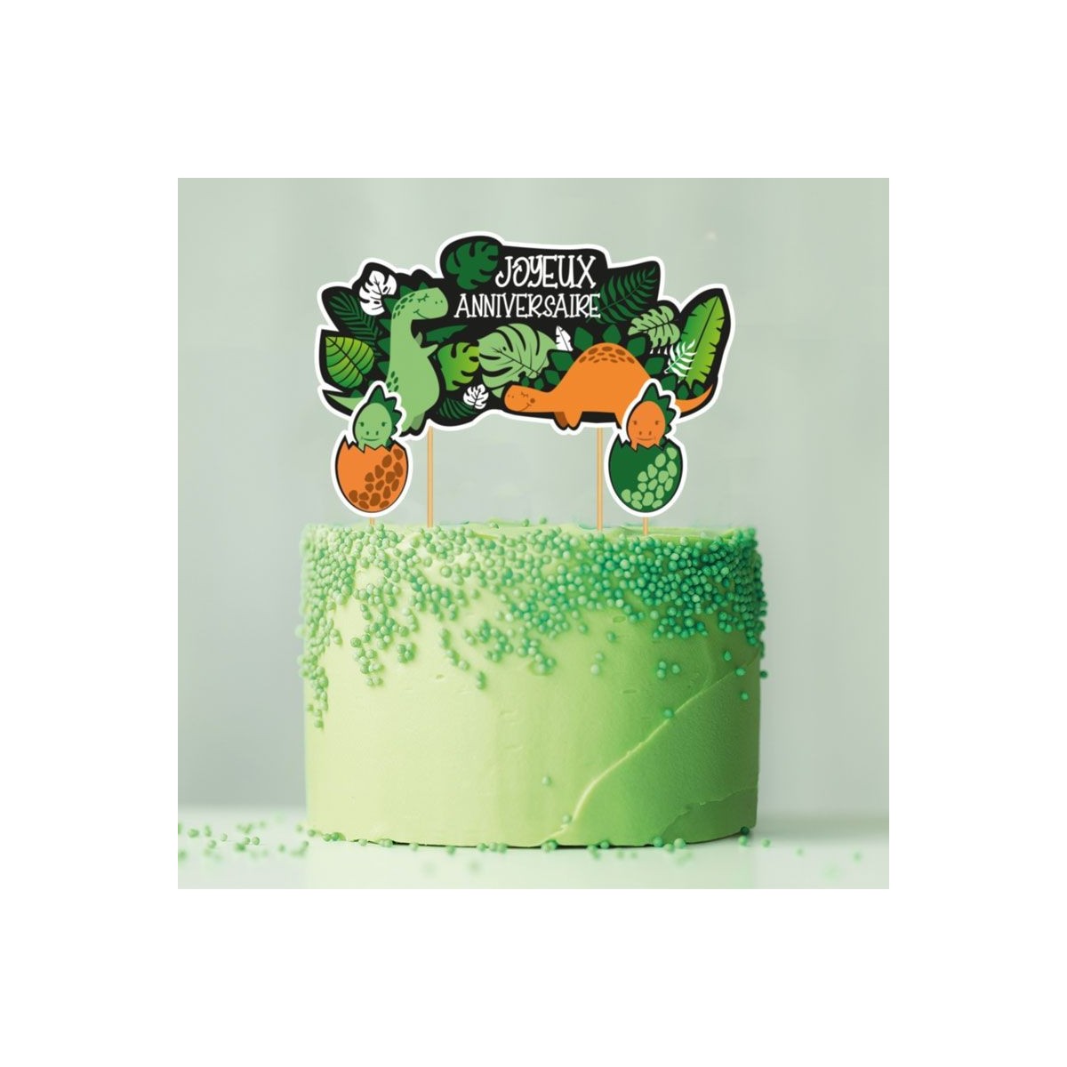 CAKE TOPPER HAPPY BIRTHDAY DINOSAURS 3PCES