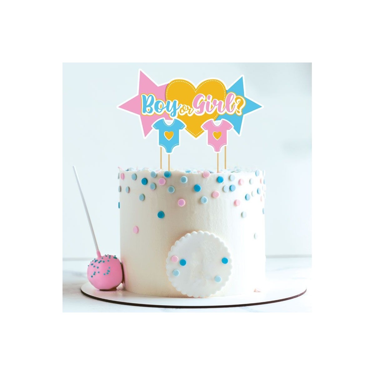 CAKE TOPPER FILLE OU GARCON 3PCES