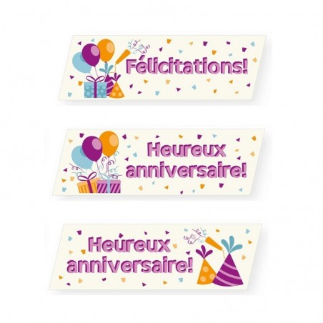 + 53228  PLAQUETTE HEUREUX ANNIVERSAIRE 70PCES