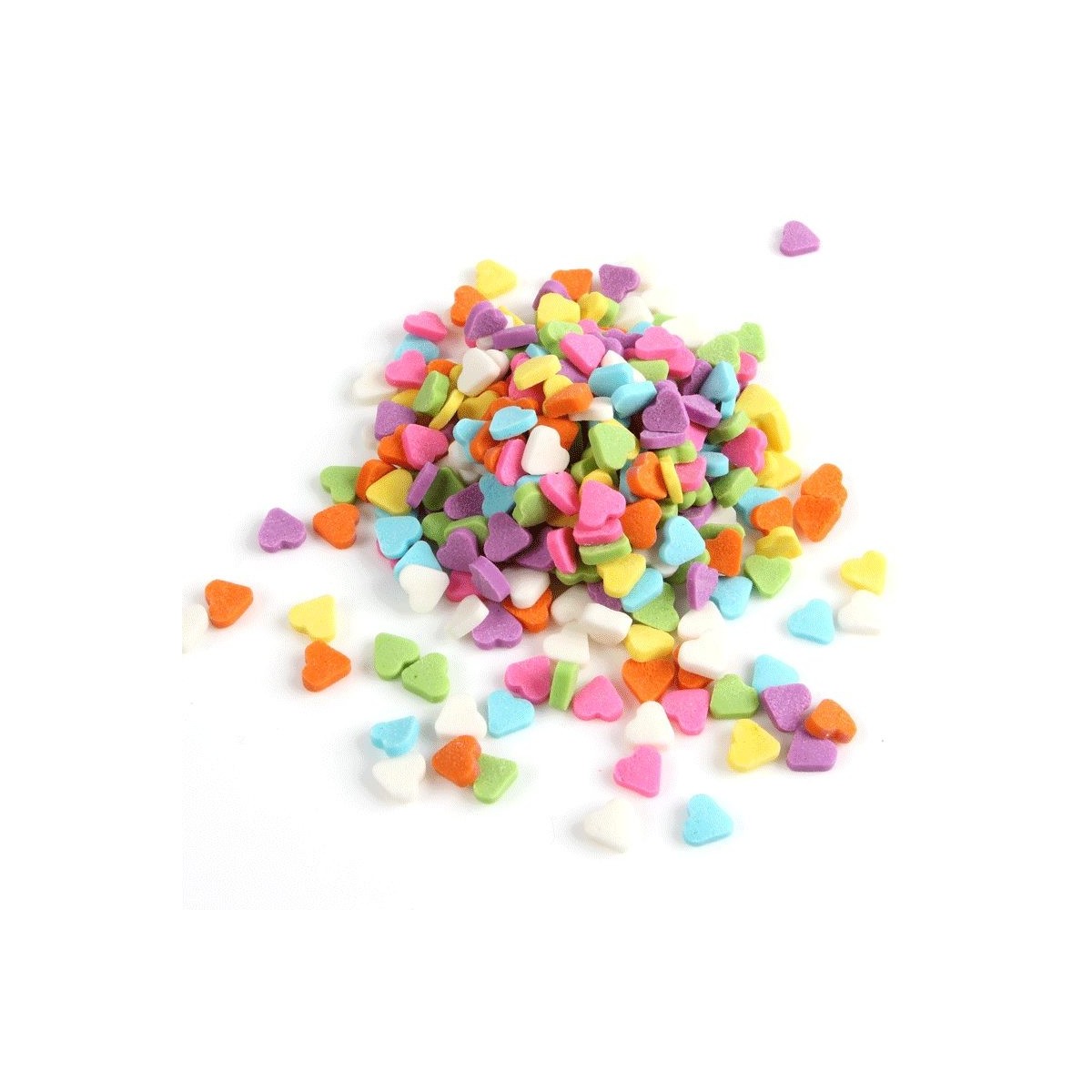 61313 CONFETTI GEKLEURDE HARTJES 400 G  POTJE