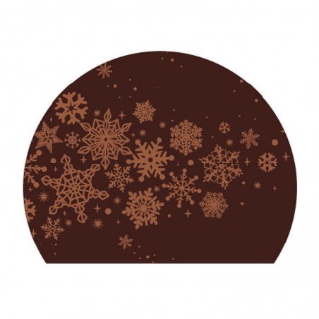 14671 EMBOUT DE BÛCHE FLOCON DE NEIGE CHOCOLAT NOIR 10X8CM 40 PCES