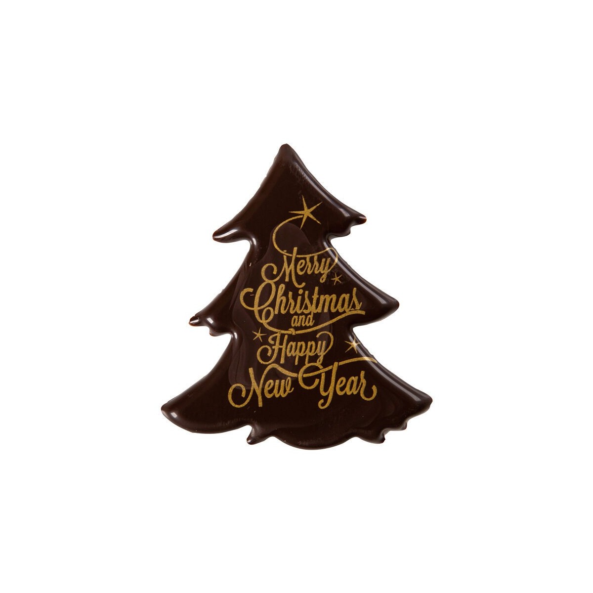 2015406 PLAQUETTE ARBRE MERRY C & HAPPY N Y CHOCOLATNOIR 60 PCES