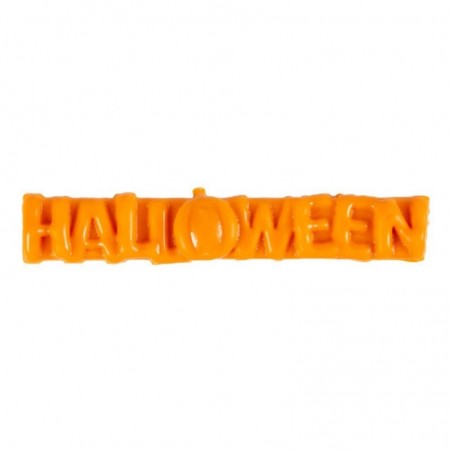 2091123 PLAQUETTE HALLOWEEN RELIEF ORANGE EN CHOCOLAT 90X18MM 24 PCES