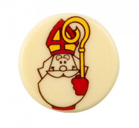 + 15716 DISQUE SAINT NICOLAS 3.8CM EN CHOCOLATBLANC 72 PCES