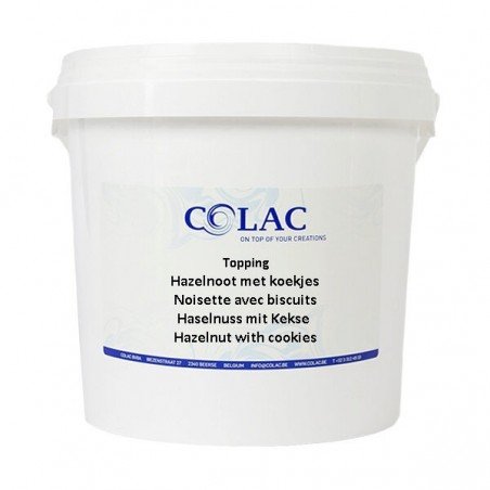 COLAC TOPPING NOISETTE AVEC BISCUITS 5KG   (VARIEGATO BENONE AVEC BISCUIT)