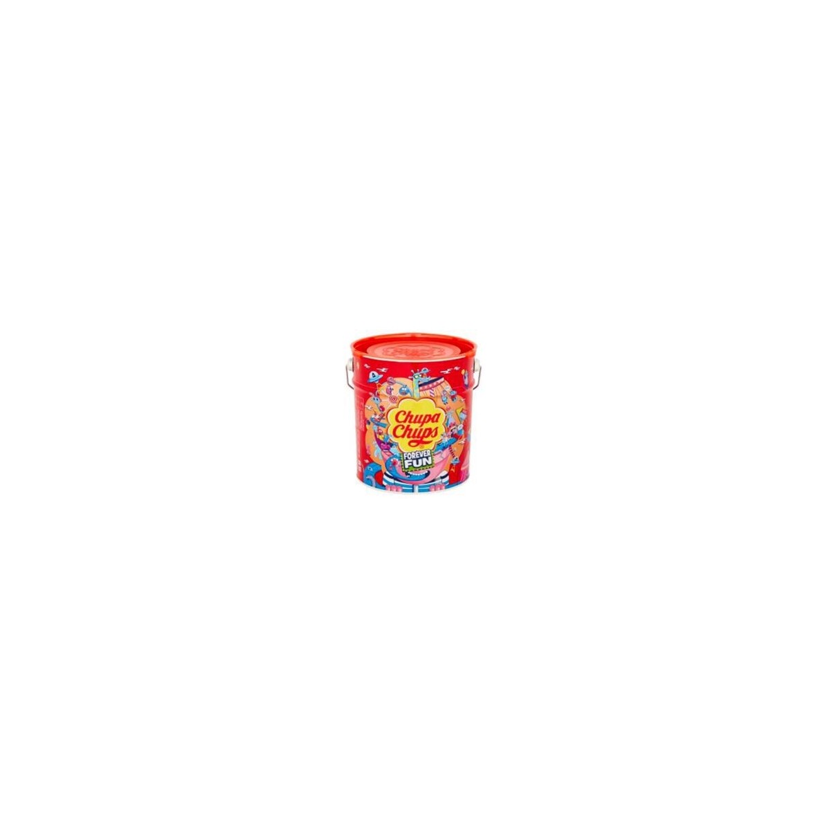 LOLLIPOPS CHUPA forever fun 150 PIECES ORANGE LID  BUCKET