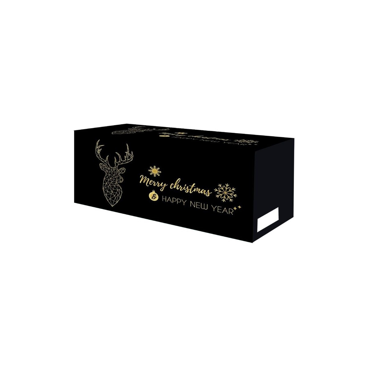 + BOITE A BUCHE NOIRE & OR 50 X 14 X 12CM  UNIQUEMENT BARCHON